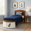 Evon Captain Twin Bed | Trundle and Storage | Boat Design | White and Oak Brown