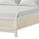 Toi Queen Bed | LED Headboard w Tufted Upholstery | Fluted Antique White BM342319