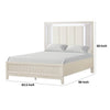 Toi Queen Bed | LED Headboard w Tufted Upholstery | Fluted Antique White BM342319