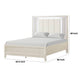 Toi Queen Bed | LED Headboard w Tufted Upholstery | Fluted Antique White BM342319