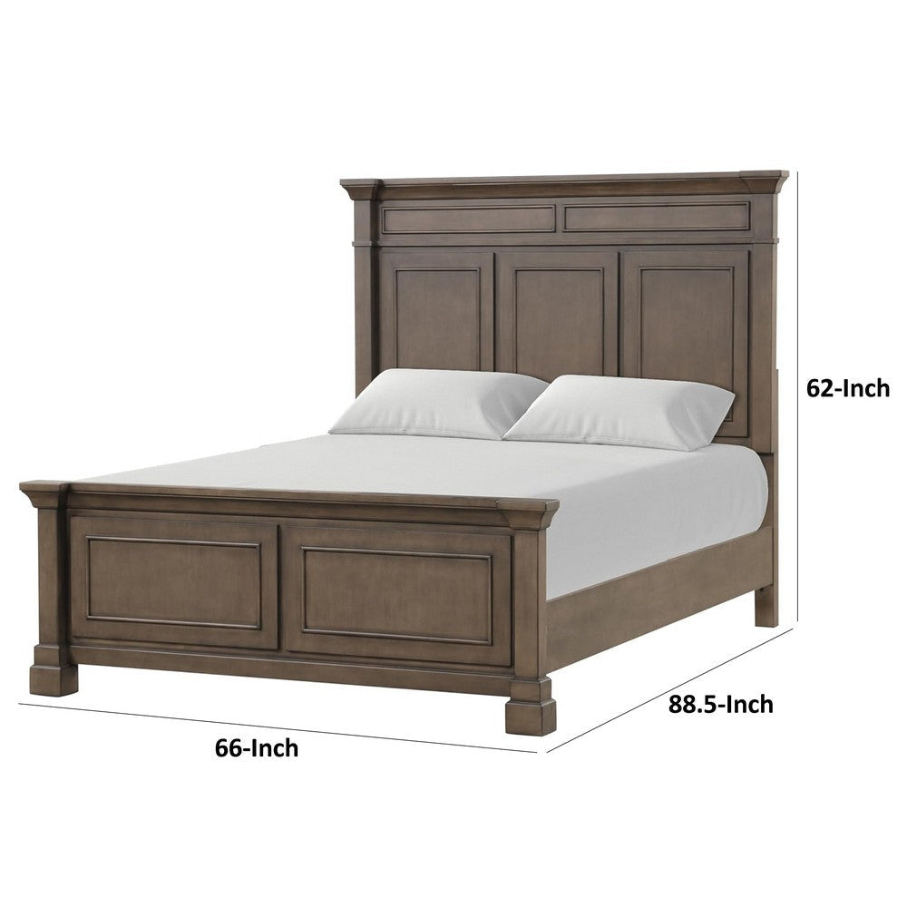 Huder Queen Bed | Panel Molded Headboard and Footboard | Walnut Brown BM342320