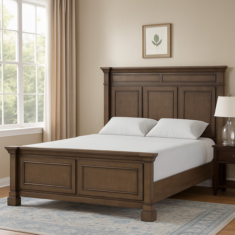 Huder Queen Bed | Panel Molded Headboard and Footboard | Walnut Brown BM342320