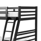 Zegy Twin over Full Bunk Bed with 2 Drawers and Attached Ladder | Black BM342321