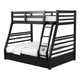 Zegy Twin over Full Bunk Bed with 2 Drawers and Attached Ladder | Black