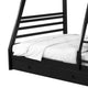 Zegy Twin over Full Bunk Bed with 2 Drawers and Attached Ladder | Black BM342321