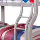 Tedy Twin over Full Bunk Bed with Curved Ladder | Guardrails | Gray BM342322
