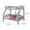 Tedy Twin over Full Bunk Bed with Curved Ladder | Guardrails | Gray BM342322