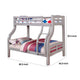 Tedy Twin over Full Bunk Bed with Curved Ladder | Guardrails | Gray BM342322