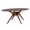 Ebik Dining Table | 71" Oval Top in Walnut Brown Sunburst Veneer