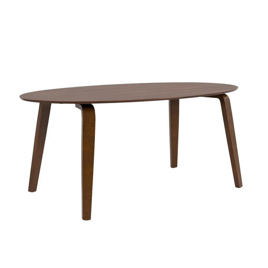 Narv Dining Table | 71" Oval Top in Walnut Brown Solid Wood