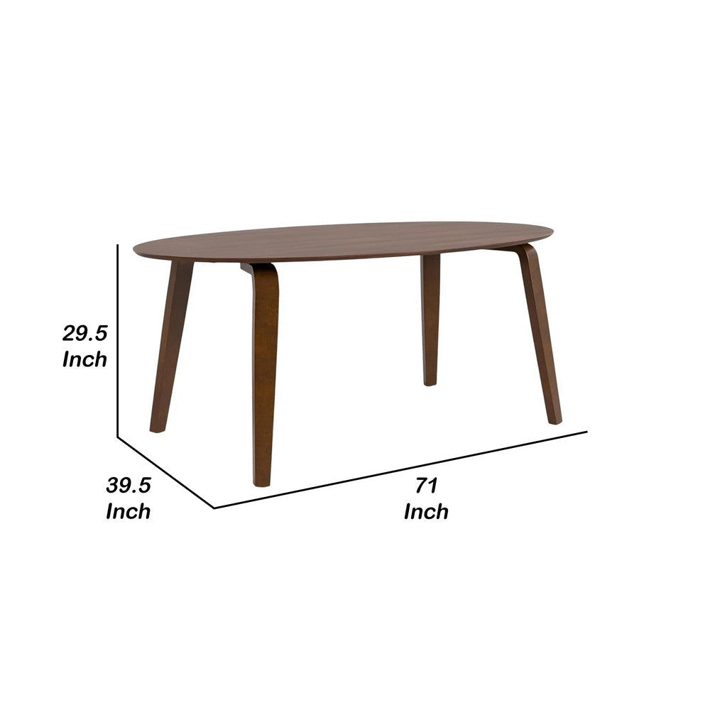 Narv Dining Table | 71’’ Oval Top in Walnut Brown Solid Wood BM342324
