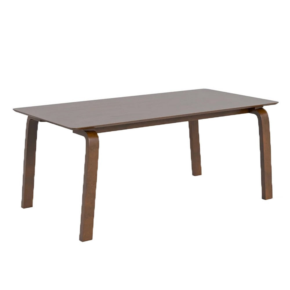 Iken Dining Table | 71" Rectangular Top in Walnut Brown Solid Wood