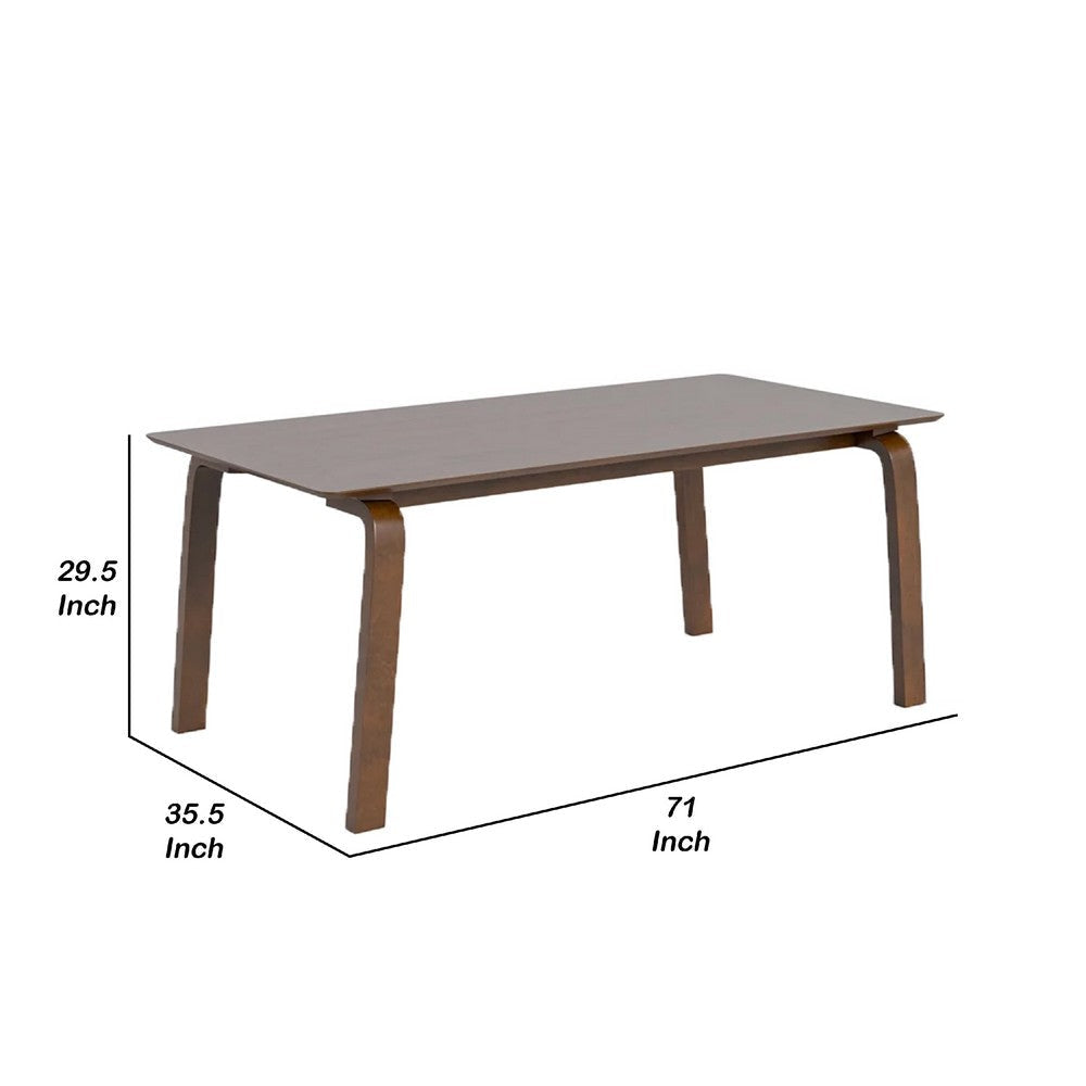 Iken Dining Table | 71’’ Rectangular Top in Walnut Brown Solid Wood BM342325