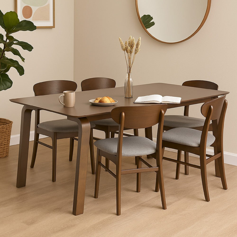 Iken Dining Table | 71’’ Rectangular Top in Walnut Brown Solid Wood BM342325