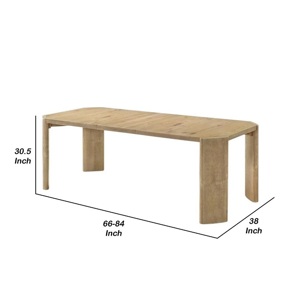 Edey Dining Table | 66-84’’ Expandable Top in Oak Brown | Panel Legs BM342326