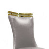 Pedy Dining Side Chair Set of 2 | Gray Faux Leather | Gold Saber Legs