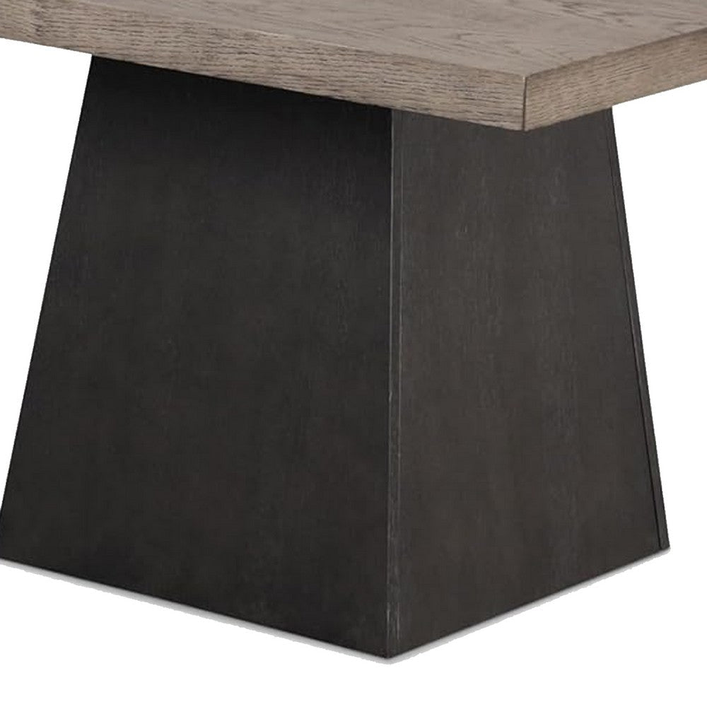 Ager Dining Table | 54’’ Top in Oak and Walnut Brown | Pedestal Base BM342329