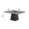 Ager Dining Table | 54’’ Top in Oak and Walnut Brown | Pedestal Base BM342329