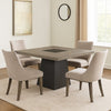 Ager Dining Table | 54’’ Top in Oak and Walnut Brown | Pedestal Base BM342329