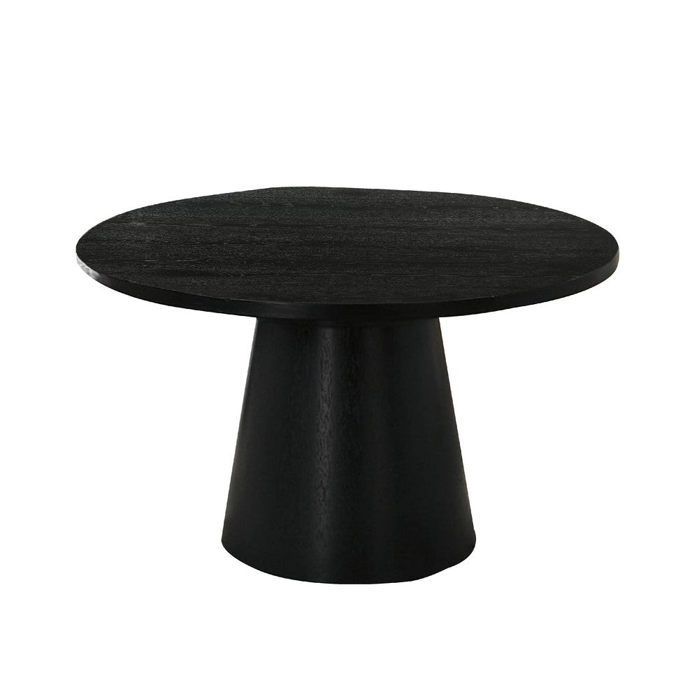 Kily Coffee Table | Cone Pedestal Base | 29" Round Top in Black