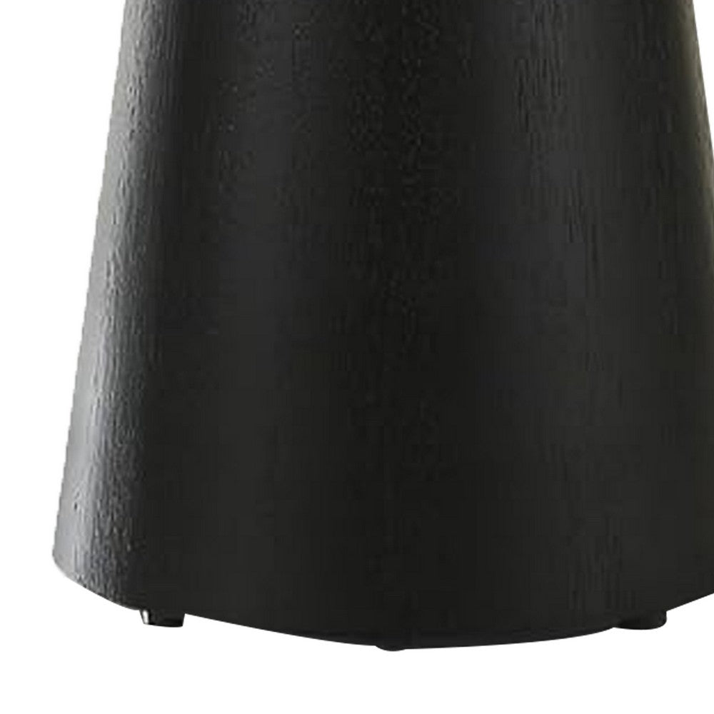 Kily Side End Table | Cone Pedestal Base | 20" Round Top in Black
