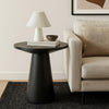 Kily Side End Table | Cone Pedestal Base | 20" Round Top in Black