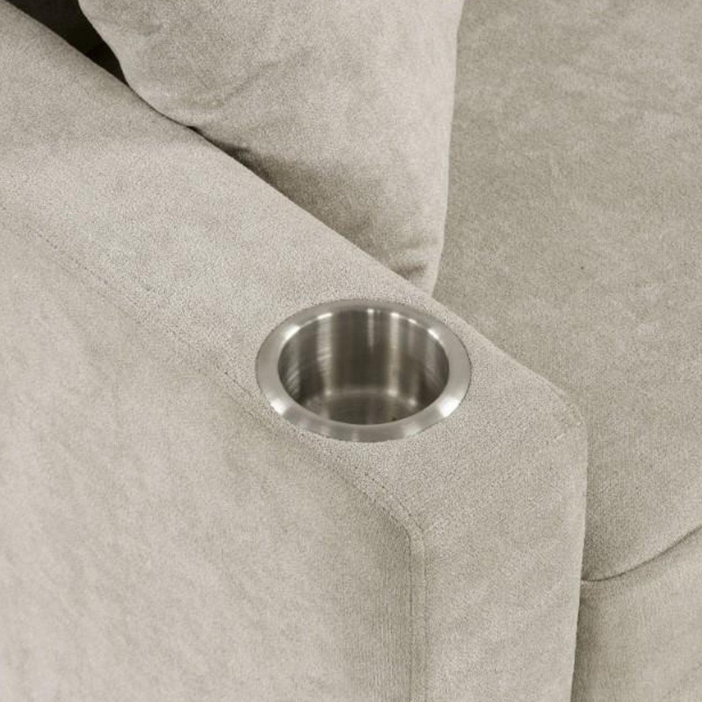 Dily Sleeper Sectional Sofa with Pull Out Bed and 2 Pillows | Beige BM342335