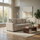 Dily Sleeper Sectional Sofa with Pull Out Bed and 2 Pillows | Beige