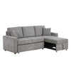 Dily Sleeper Sectional Sofa with Pull Out Bed and 2 Pillows | Gray