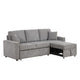 Dily Sleeper Sectional Sofa with Pull Out Bed and 2 Pillows | Gray