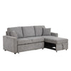 Dily Sleeper Sectional Sofa with Pull Out Bed and 2 Pillows | Gray BM342336
