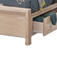 Gilu Twin Size Bed | Bookcase Headboard | 2 Drawer Footboard | Whitewash BM342337