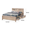 Gilu Twin Size Bed | Bookcase Headboard | 2 Drawer Footboard | Whitewash BM342337