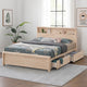 Gilu Twin Size Bed | Bookcase Headboard | 2 Drawer Footboard | Whitewash BM342337