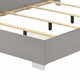Suni King Size Bed w LED Headboard | Light Taupe Gray Wood Frame BM342338