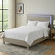Suni King Size Bed w LED Headboard | Light Taupe Gray Wood Frame