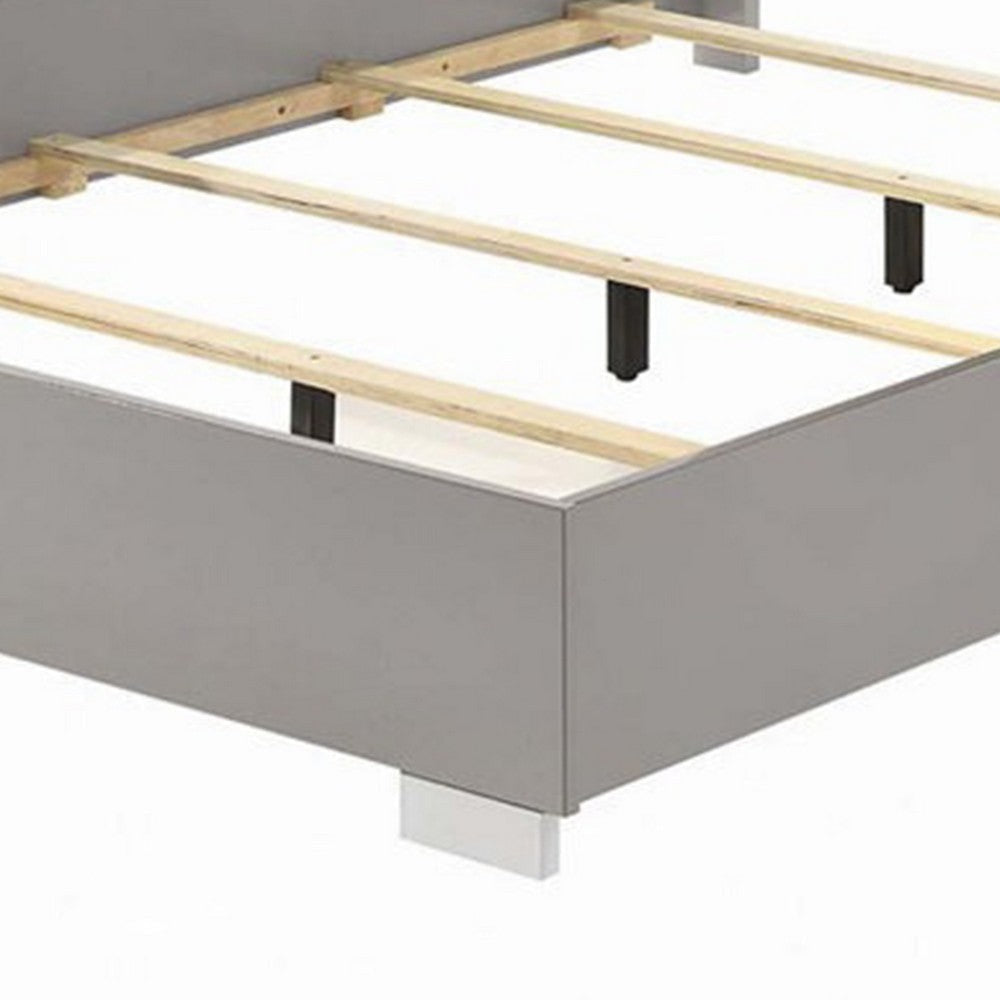 Suni Queen Size Bed w LED Headboard | Light Taupe Gray Wood Frame BM342339
