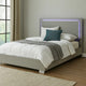 Suni Queen Size Bed w LED Headboard | Light Taupe Gray Wood Frame BM342339