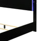 Suni Queen Size Bed w LED Headboard | Piano Black Wood Frame BM342341