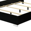 Suni Queen Size Bed w LED Headboard | Piano Black Wood Frame BM342341