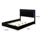 Suni Queen Size Bed w LED Headboard | Piano Black Wood Frame BM342341