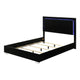 Suni Queen Size Bed w LED Headboard | Piano Black Wood Frame BM342341