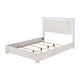 Suni Queen Size Bed w LED on Headboard | White Wood Frame | Chrome Legs BM342342