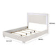 Suni Queen Size Bed w LED on Headboard | White Wood Frame | Chrome Legs BM342342