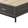 Lito Full Size Bed w Padded Headboard | 2 Footboard Drawers | Gray BM342343