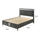 Lito Full Size Bed w Padded Headboard | 2 Footboard Drawers | Gray BM342343