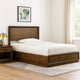 Rouk Twin Size Bed w Panel Headboard | Walnut Brown Okume Veneer BM342347