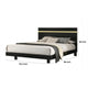 Yoki King Size Bed w Underbed LED | Acrylic Gold Trim | Black Frame BM342348