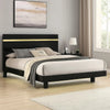Yoki King Size Bed w Underbed LED | Acrylic Gold Trim | Black Frame BM342348