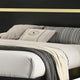 Yoki Full Size Bed w Underbed LED | Acrylic Gold Trim | Black Frame BM342349